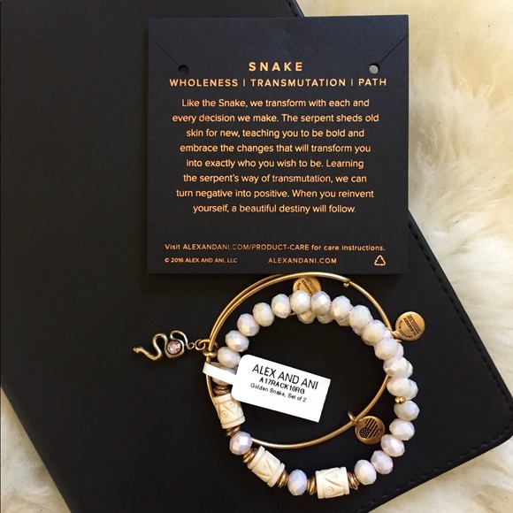 Alex and Ani Snake Beaded Expandable Wire Bangles - Picture 5 of 6